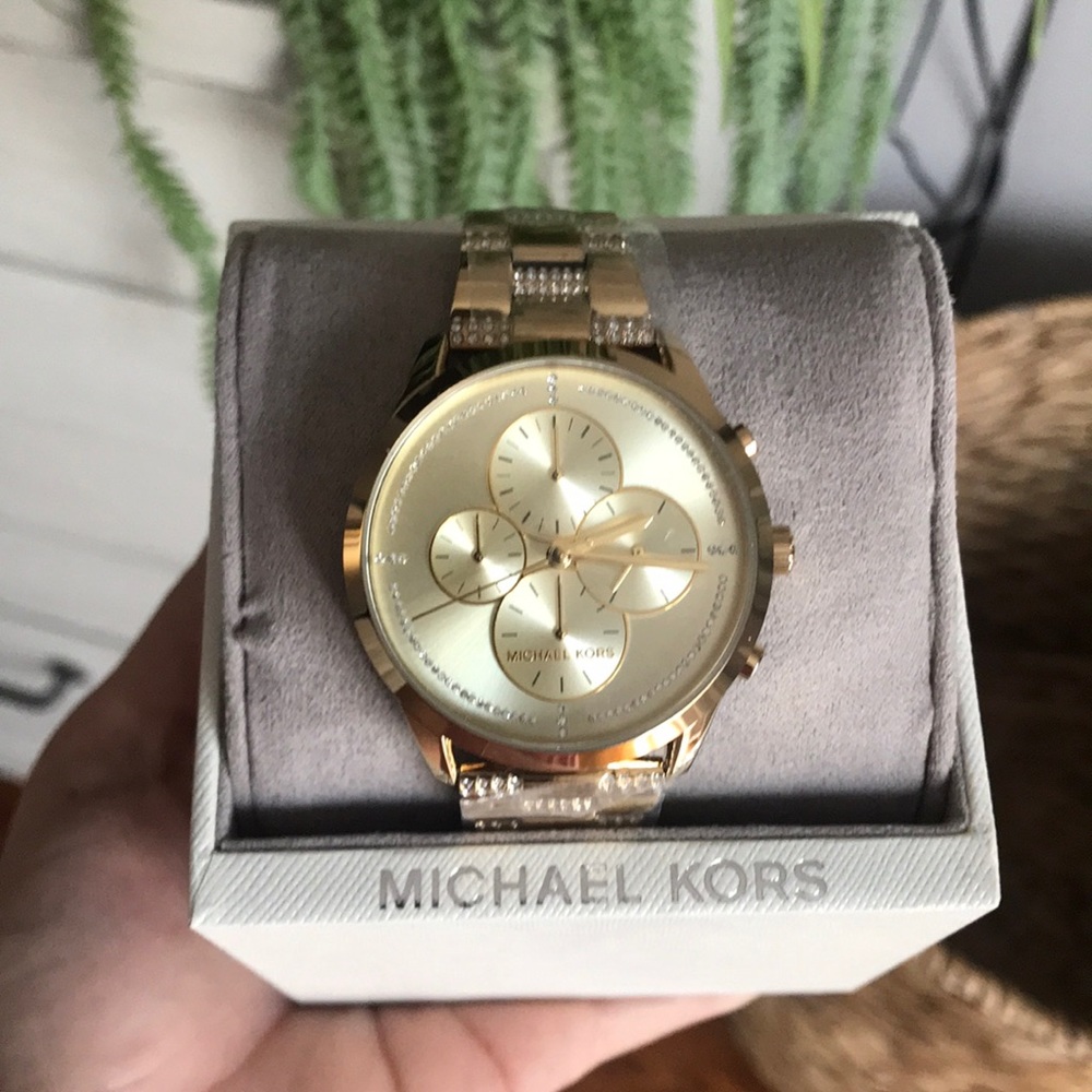 Michael Kors Slater Gold-Tone Chronograph Watch